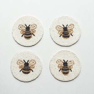 Beaded Coaster | Set of 4 | Bee