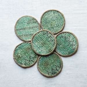 Kilim Coasters | Set 6 | Teal