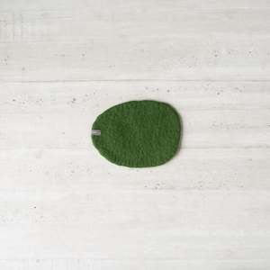 Muskhane Wool Felt Pebble Mat | Olive Green | Small