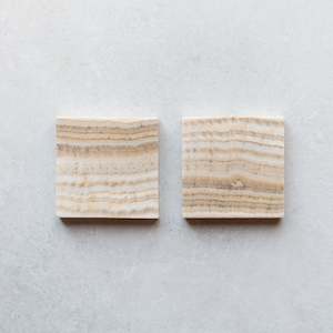 Marble Onyx Coasters | Pair | Square