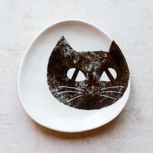 Japanese Ceramics | Black Cat Dish