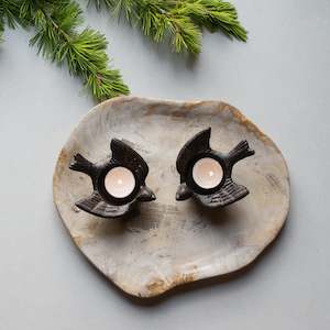 Cast Iron Bird Tea light holders | Set of 2