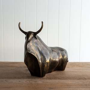 Bronze Bull Sculpture | 'Clyde The Bull' - Antique