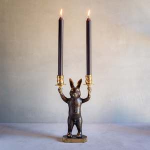 Bronze Rabbit Candle Holder