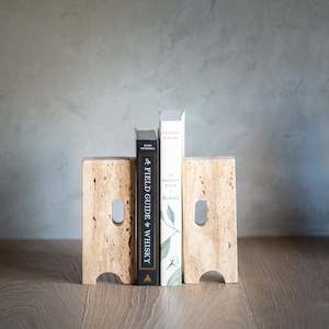 Natural Travertine Bookends | Set of 2