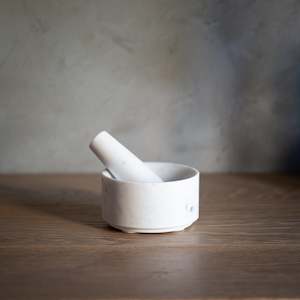 Ora Marble Mortar & Pestle | White - 13cm x 7cm