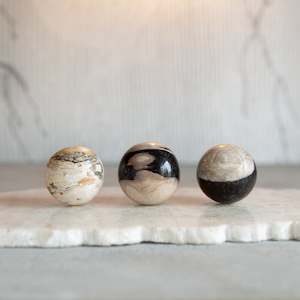 Petrified Wood: Petrified Wood Balls | Set of Three 'K' [6cm]