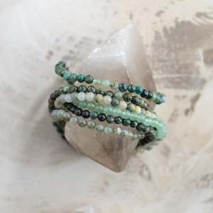 Jewellery: Natural Stone Bracelet Set/6 | Verde