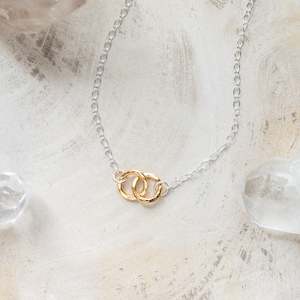 Jewellery: Sterling Silver Necklace | 14K Gold Vermeil Circle Links on 18" sterling silver chain