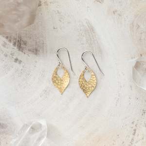 Jewellery: Sterling Silver + Brass Earring | Leaf