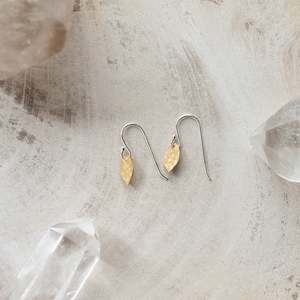 Jewellery: Sterling Silver + Brass Earring | Petit Drop