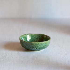 Platters Serveware: Japanese Ceramics | Oribe Sauce Dish | Green