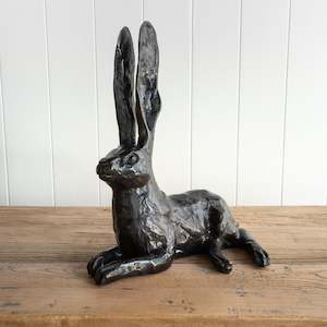 Bronze Hare Sculpture | Alert | Antique | Large