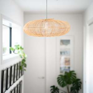 Curio Urchin, Rattan Light Shade |  Radial-Weave / Natural