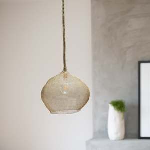 Hand Woven Wire Light Shade | Otto | Gold