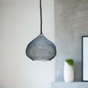 Hand Woven Wire Light Shade | Otto | Black Mist