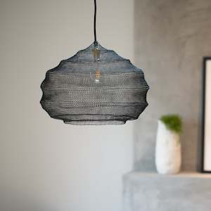 Hand Woven Wire Light Shade | Ruche | Black Mist