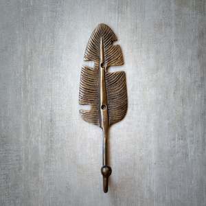 Coat Hooks: Bronze Coat Hook | Feather