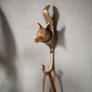 Coat Hooks: Brass Fox Hook