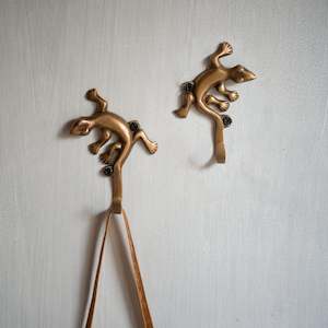 Brass Hooks | Pair of Geckos | Short