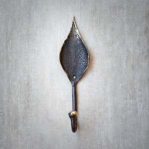 Coat Hooks: Bronze Coat Hook | Leaf - Narrow Dish