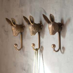 Brass Rabbit Hook | Antique Finish