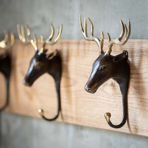 Coat Hooks: Bronze Hook | Stag / Deer | Antique Finish