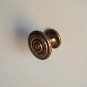 Brass Drawer Knob | Round Deco Pattern