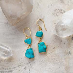 Various Jewellery Accessories: Raw Crystal Stone Earrings | Double Drop A