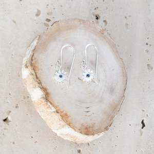 Sterling Silver Earrings | Sapphire Daisy