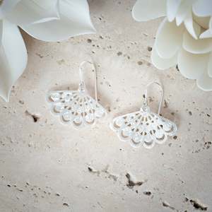 Sterling Silver Earrings | Silver Fan