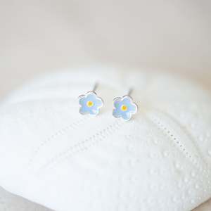 Sterling Silver Gold: Forget Me Not Earrings | Sterling Silver