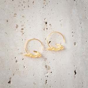 Sterling Silver Earrings | Gold Run Rabbit Run Hoops