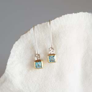 Mothers Day Gifting: vS Earrings | Square Blue Topaz | Solid Sterling Silver