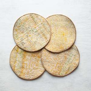 Table Linen Placemats: Kilim Placemats | Set of 4 | Yellow