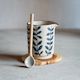 Vine Creamer Set (includes ceramic spoon + teak coaster)