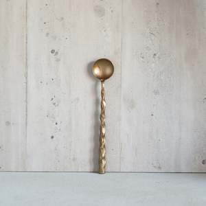 Ripple Handled Spoon | Antique Brass