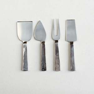 Hammered Nickel Cheese Set (4 piece)