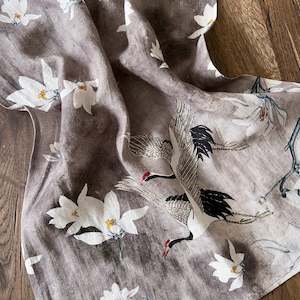 Linen Tea Towel | Cranes