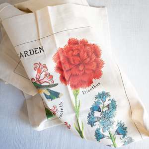 Vintage Cotton Tea Towel | Flower Garden