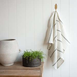 Linen Stripe Tea Towel | Black & White