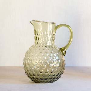 Textured Bulle Glass Jug | Green | 2L