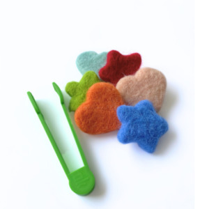 Felt Shapes and Tongs