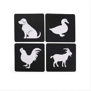 Montessori Toys New Zealand: Black and White Contrast Cards Animals