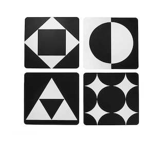 Black and White Contrast Cards Shapes