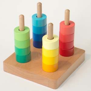 Rainbow Discs on Four Dowels