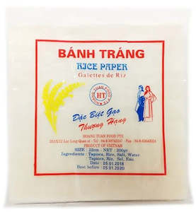 Bánh Tráng vuông Hoàng Tuấn - RICE PAPER SQUARE 22CM 200G