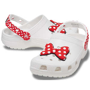 Shoe: Crocs Kids - Youths Minnie Mouse Classic Clog K White  Red Sandals