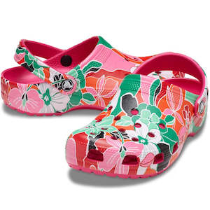 Crocs - Classic Clog Woodcut Floral Dragonfruit Bright Pink Adults