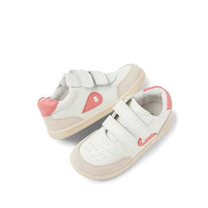 Shoe: Bobux Kids IWalk IW Champ Sneaker Chalk White Coral 650505